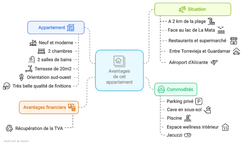 Infographie Les avantages de cet appartement